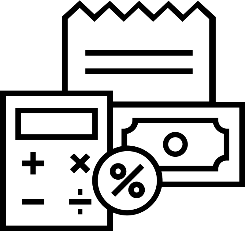 財務計算圖標 壁紙 — 純黑色背景，沒有可見的元素或紋理。