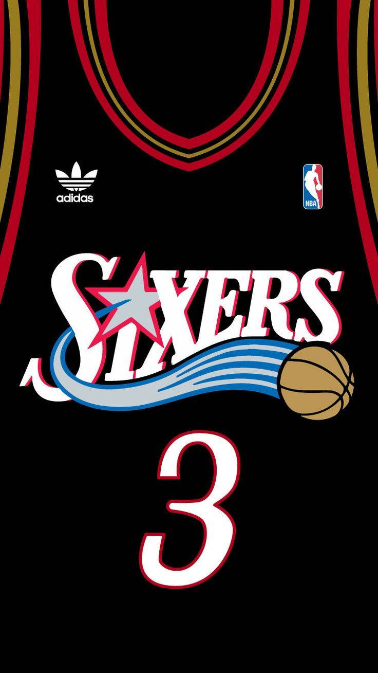 費城76人籃球球衣，印有3號及Adidas標誌。
