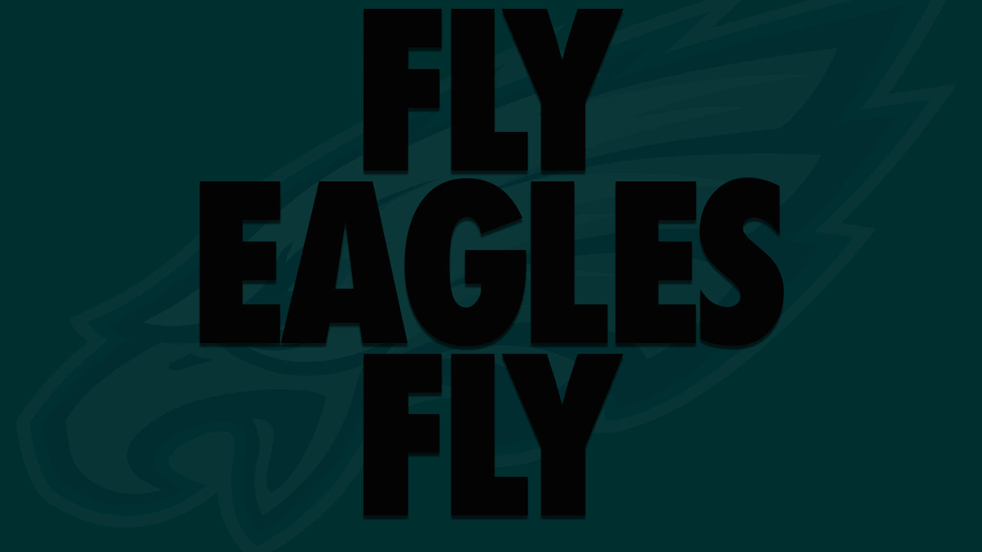 為費城老鷹隊粉絲設計的 Fly Eagles Fly 文字標誌桌布。 — 費城老鷹 壁紙