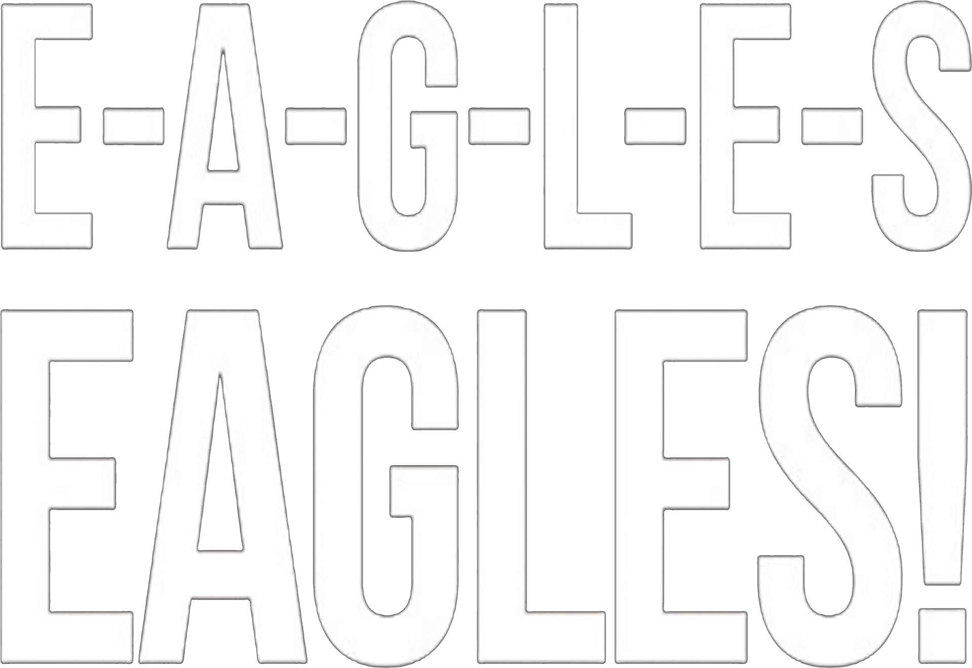 在黑色背景上拼出EAGLES的粗體白色文字 — 費城老鷹 壁紙