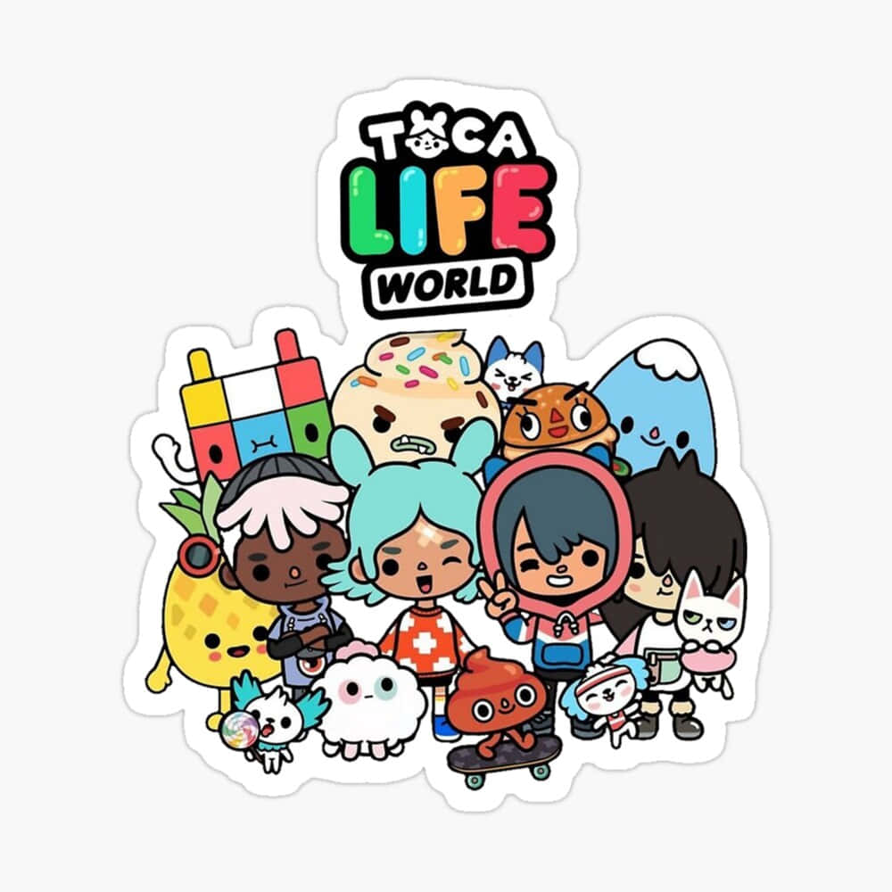 貼紙上寫著Toca Life World 壁紙