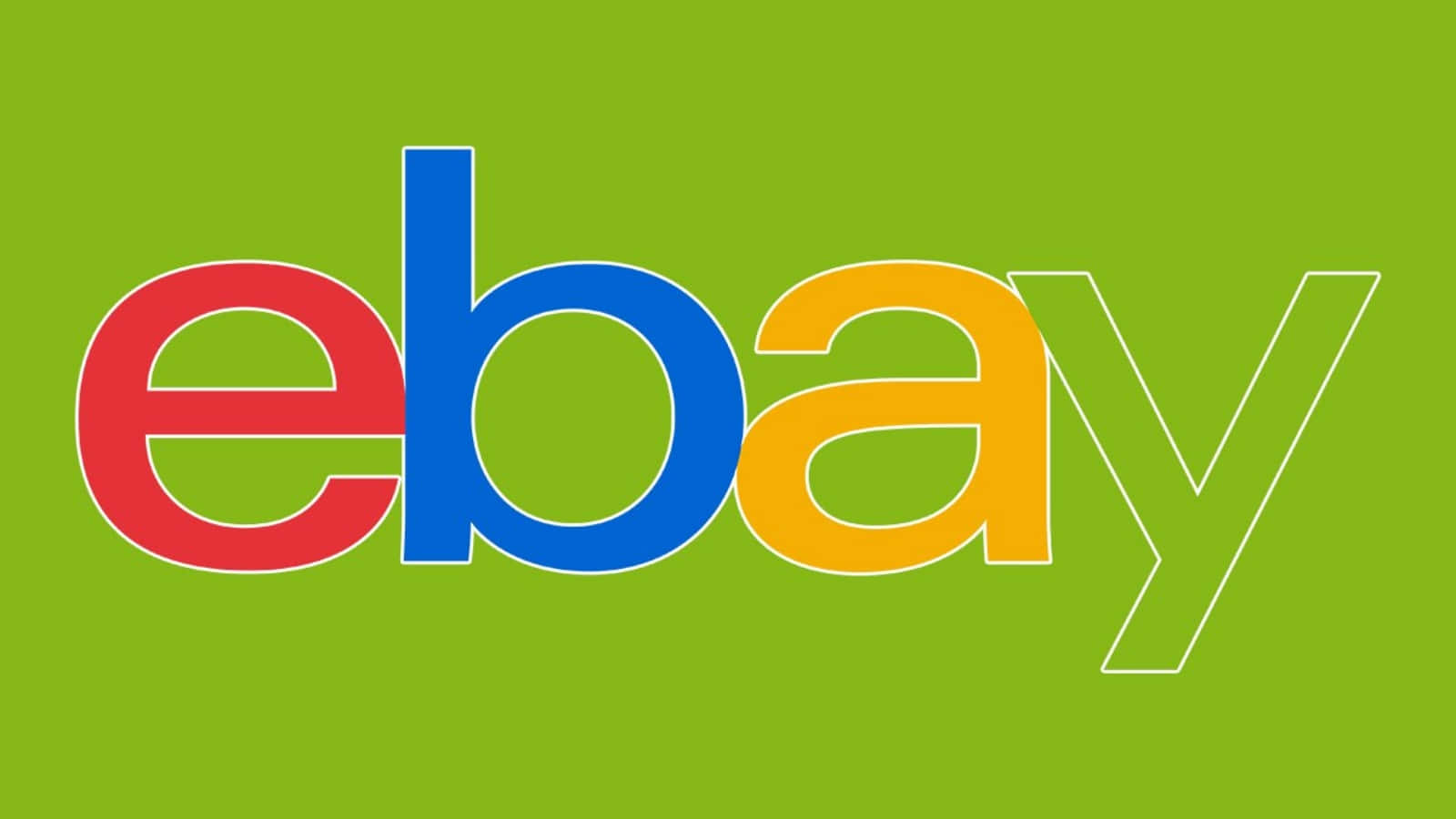 在綠色背景上帶有彩色字母的 eBay 標誌。