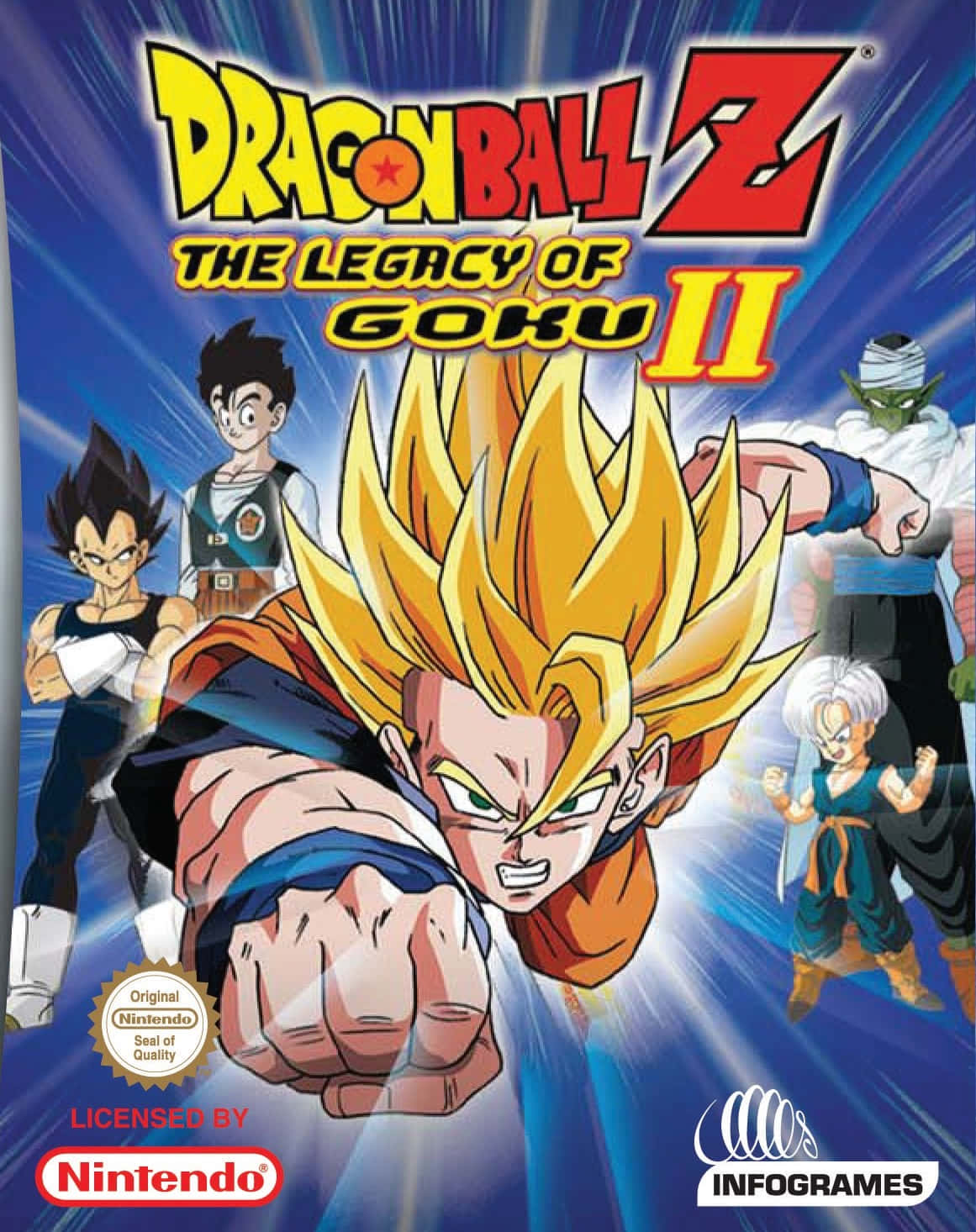 Dbz Video Games 桌布 壁紙 — 超級撒亞人悟空握緊拳頭向前衝，比達及其他角色在藍色能量爆發背景前準備就緒。