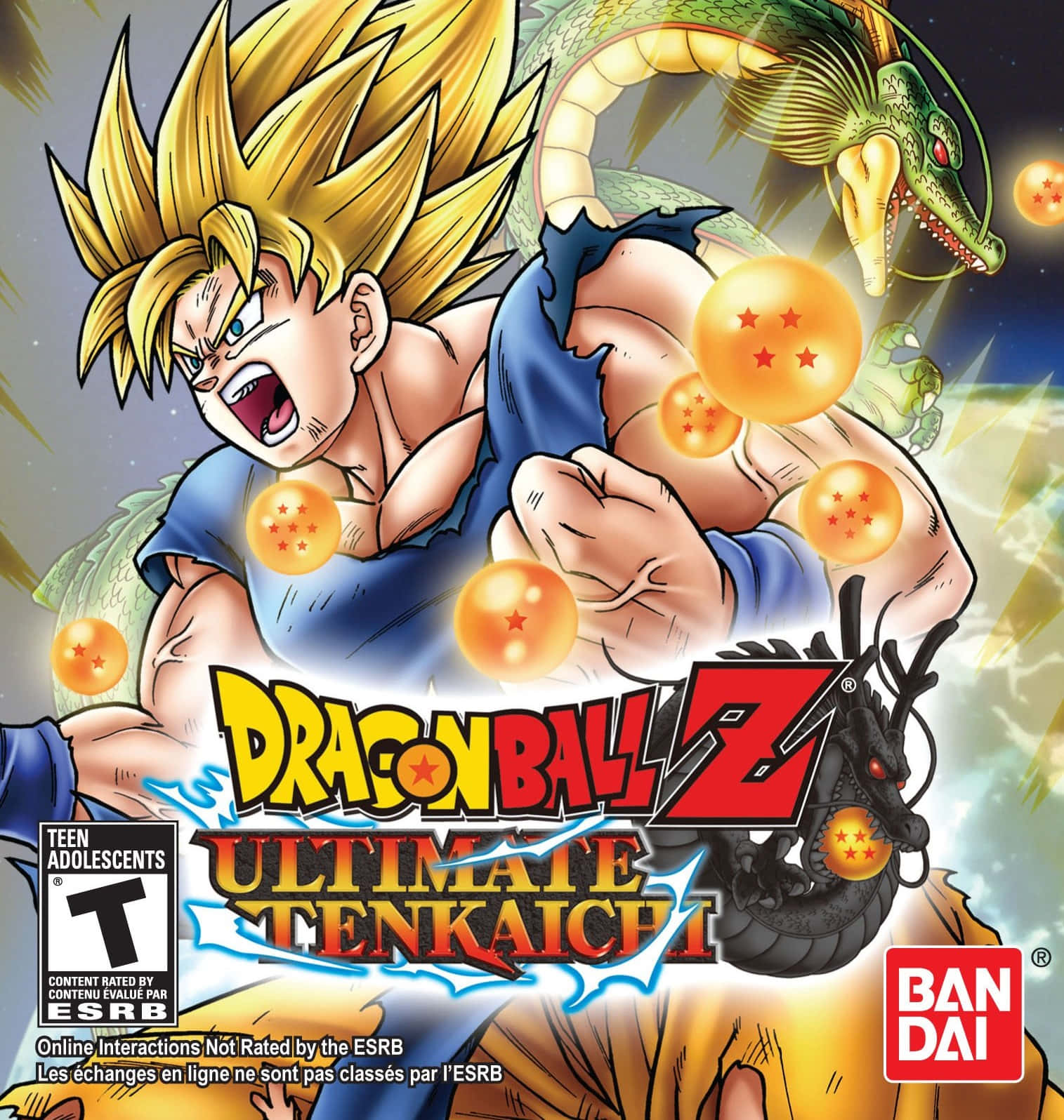 Dragon Ball Z Games 桌布 壁紙 — 超級撒亞人悟空發出力量咆哮，龍珠環繞漂浮，背後神龍若隱若現。
