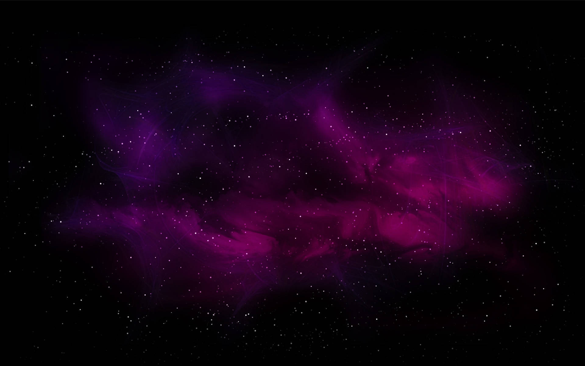 超酷紫色太空 壁紙 — 充滿活力的紫色星雲漩渦在深空星場中閃耀。