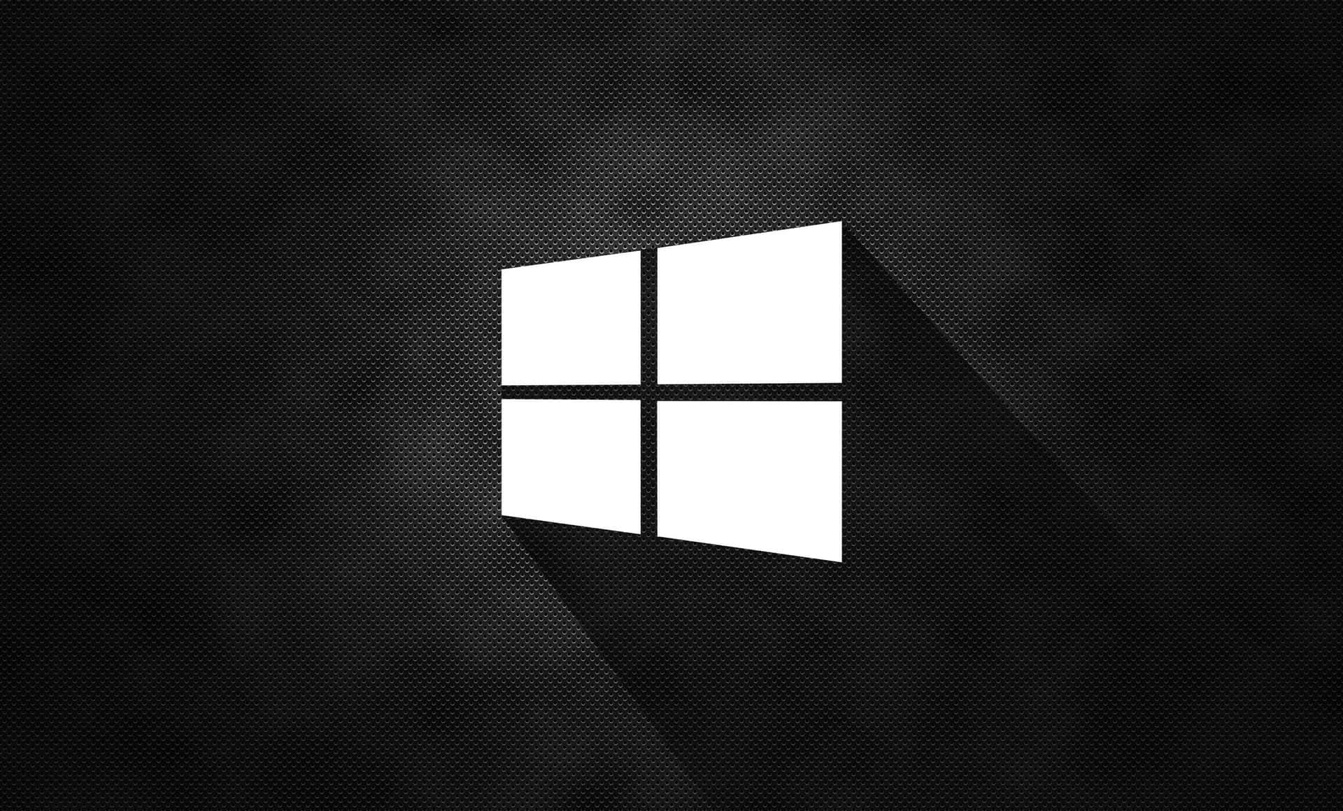 Windows標誌在紋理黑色背景上帶有陰影效果