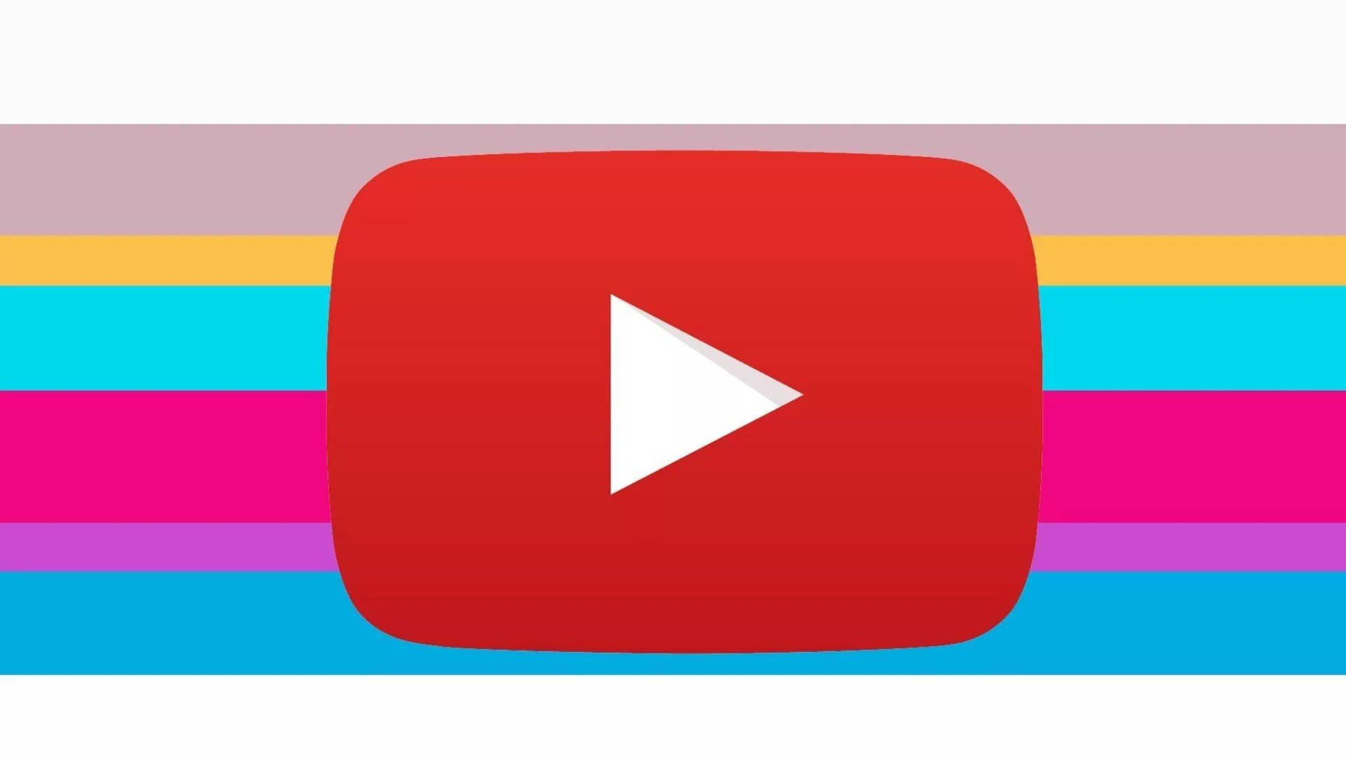 彩色橫條上的 YouTube 播放按鈕