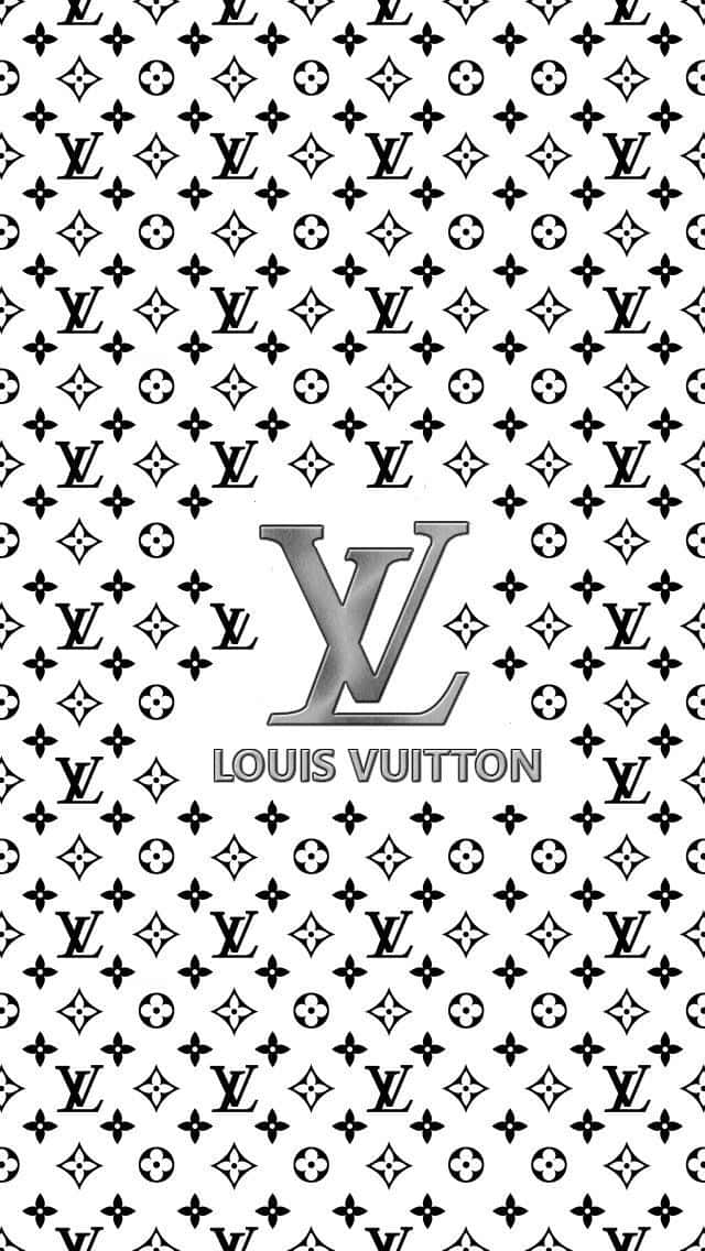帶有中央標誌的Louis Vuitton字母組合圖案牆紙