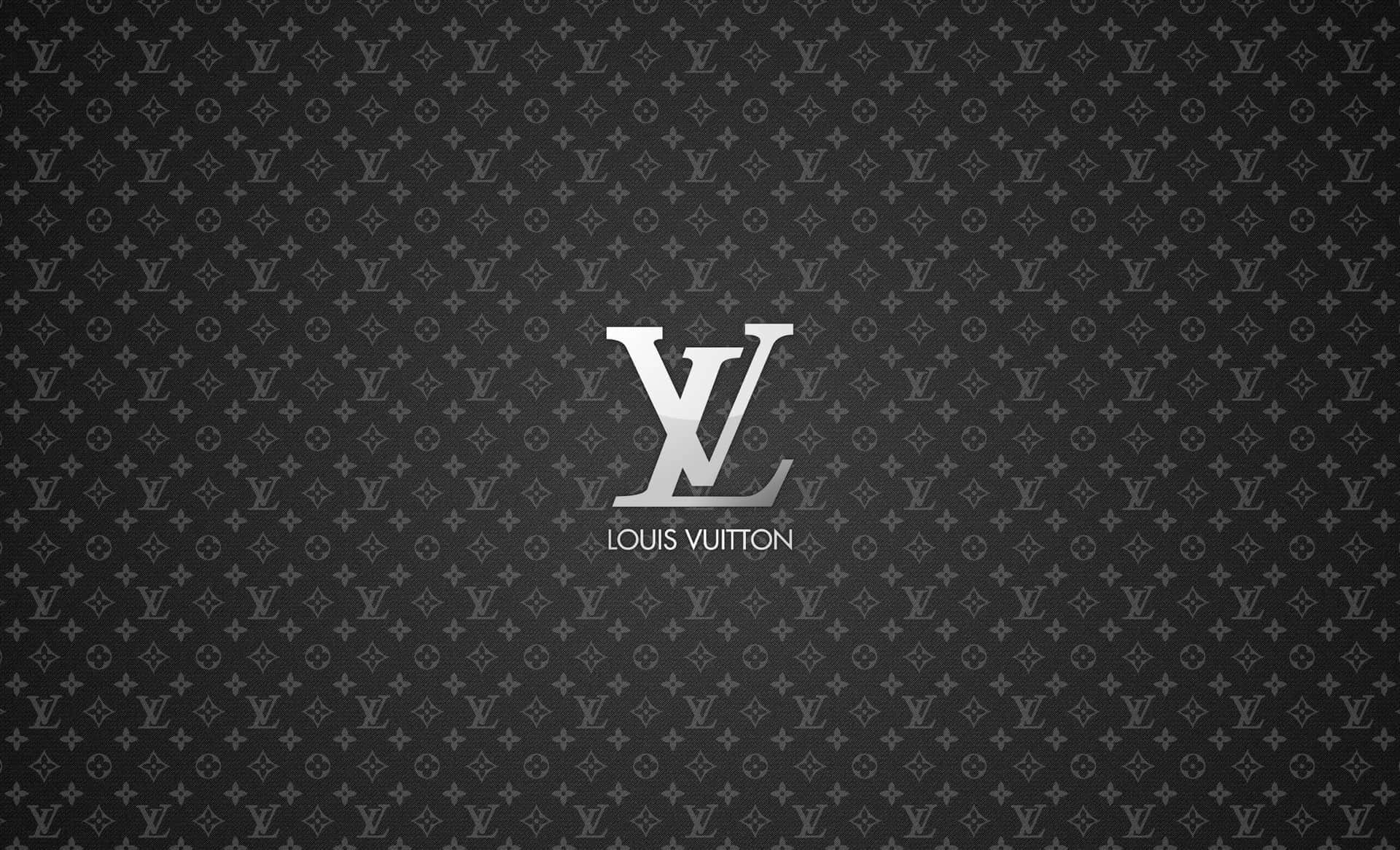 花押字圖案背景上的 Louis Vuitton 標誌