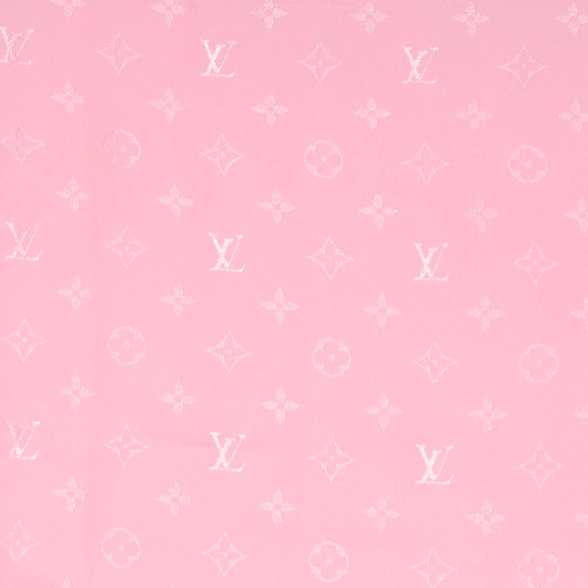 帶有白色 Louis Vuitton 字母組合圖案的粉紅色布料