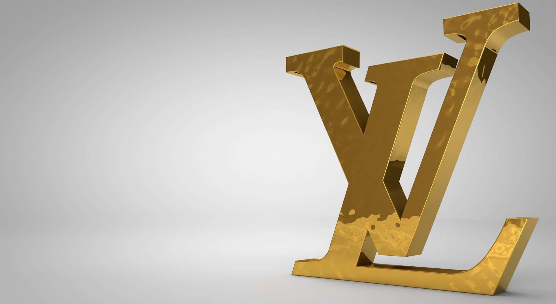 白色背景上的金色 Louis Vuitton 標誌
