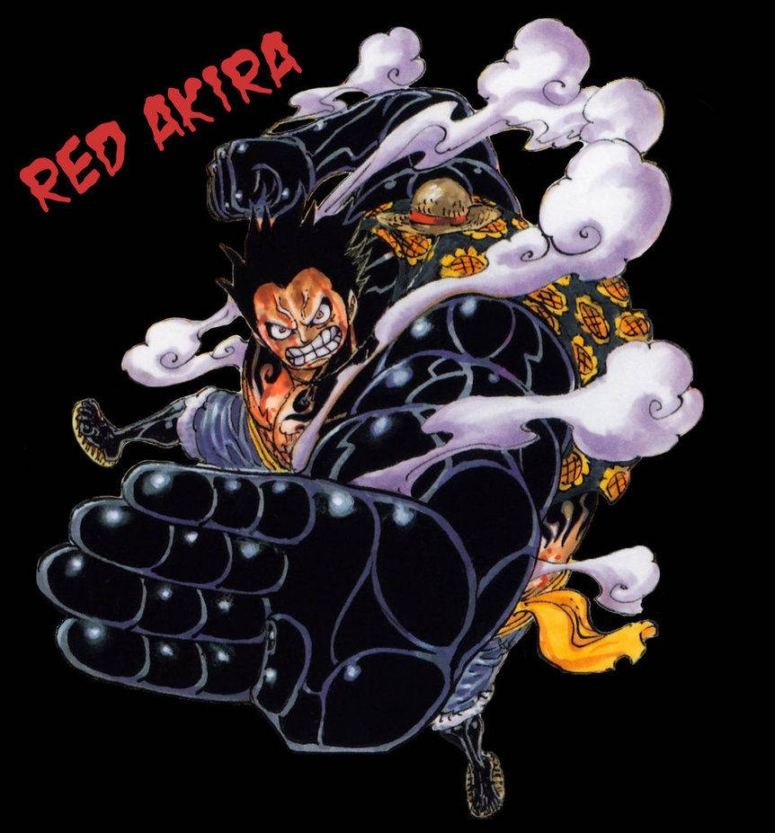 動漫角色 Red Akira 擺出強力揮拳姿勢，帶有煙霧效果。