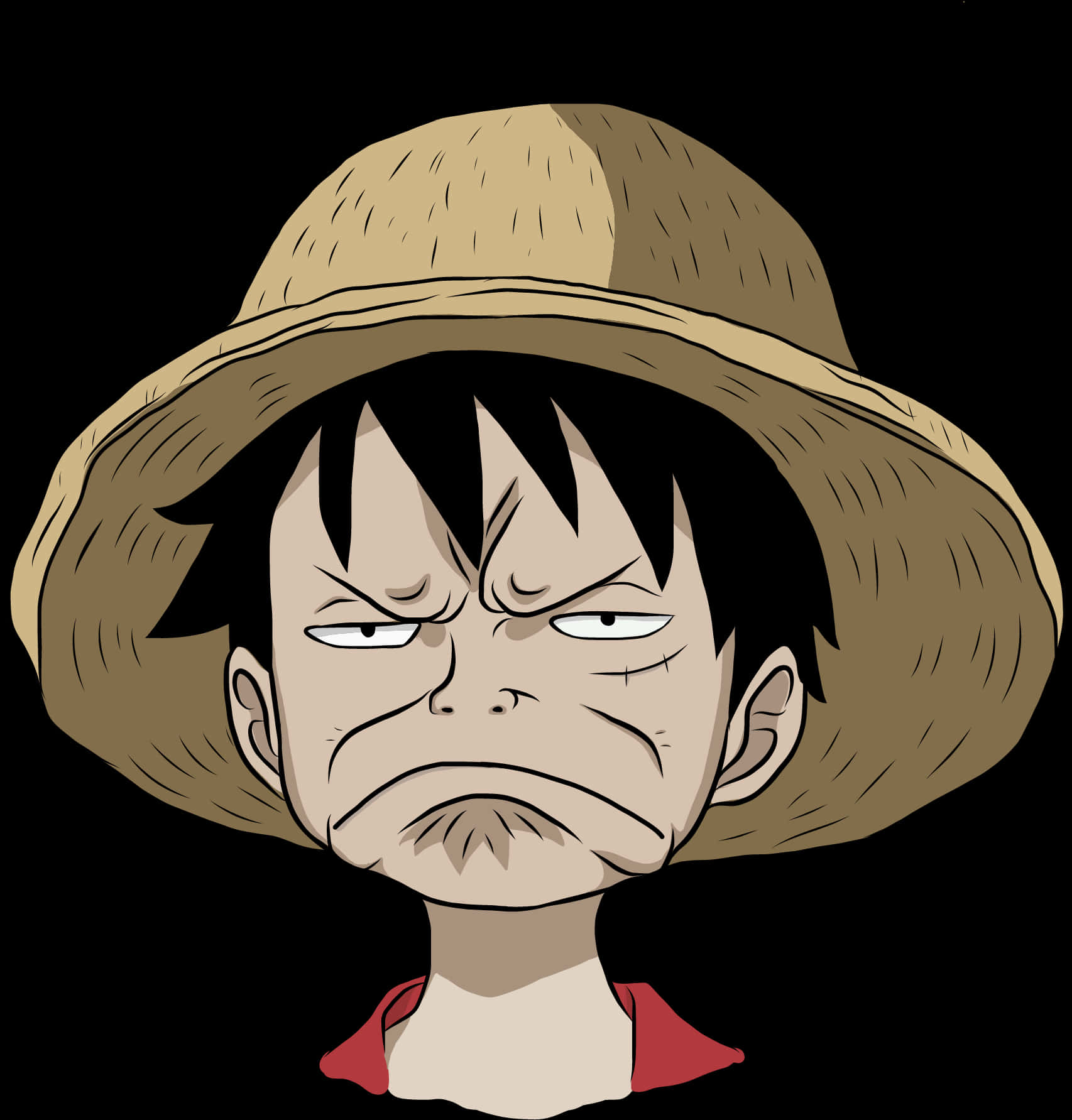 路飛草帽怒視 壁紙