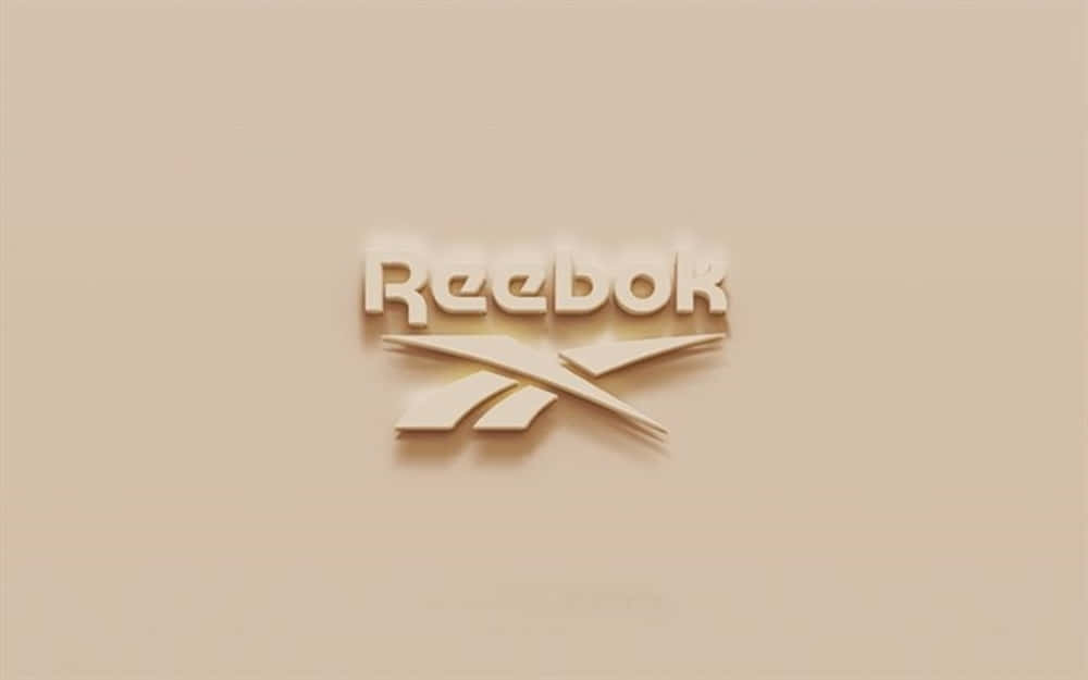 踏入Reebok的世界，運動表現的領導者 壁紙 — 簡約米色背景，帶有3D渲染的Reebok標誌，柔和陰影和乾淨線條。