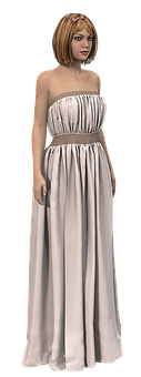 身穿白色禮服的優雅女性 壁紙