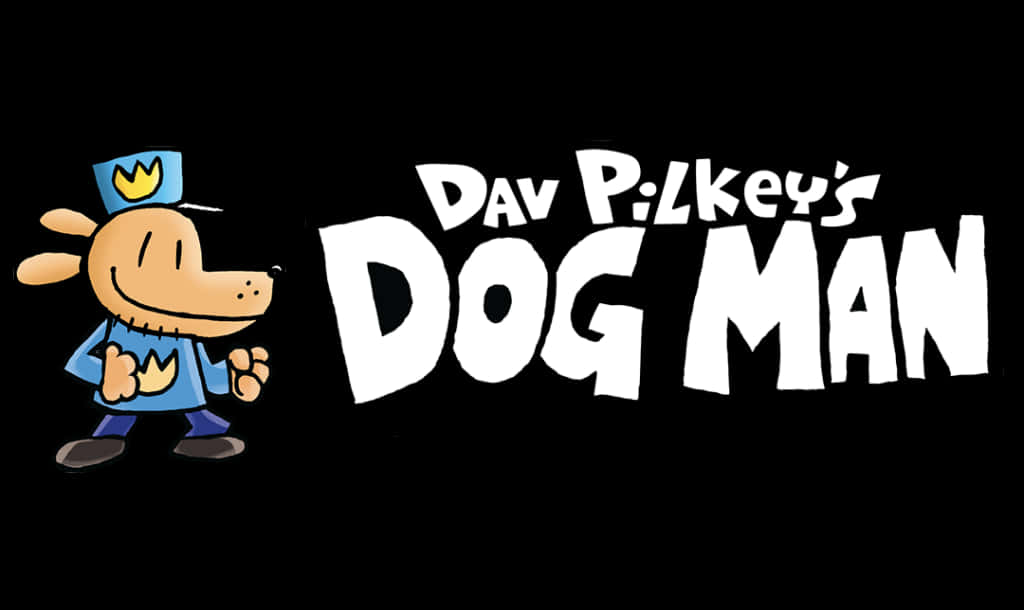 穿著警察制服嘅卡通狗喺 Dog Man 標題文字旁邊。
