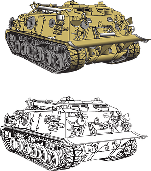 軍事坦克插圖對比 壁紙
