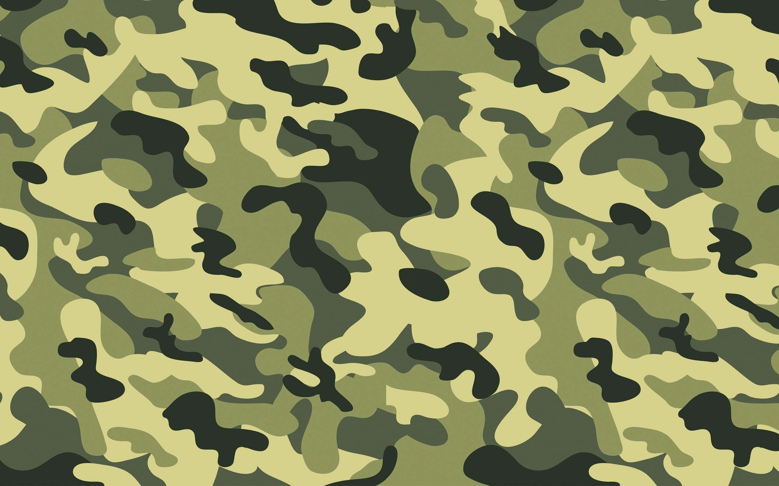 軍事色調迷彩背景 壁紙 — 一個無縫的軍事迷彩圖案，在淺綠色底色上有橄欖綠和深綠色斑點。