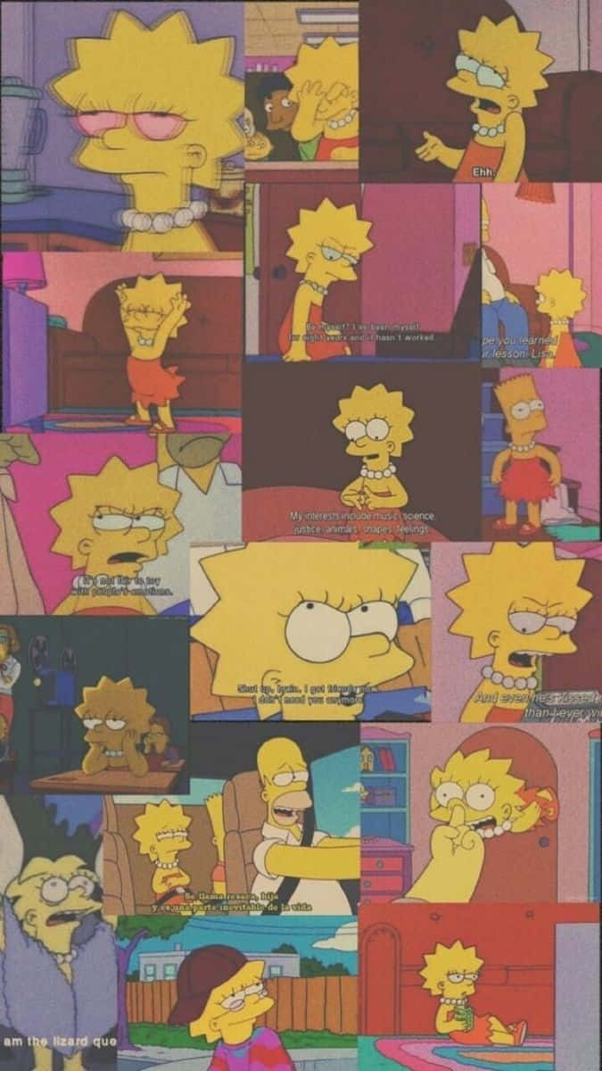 彩色連環漫畫中的麗莎·辛普森卡通面板。