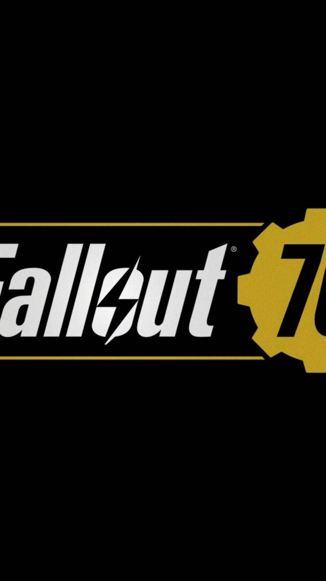 黑色背景上的 Fallout 76 遊戲標誌