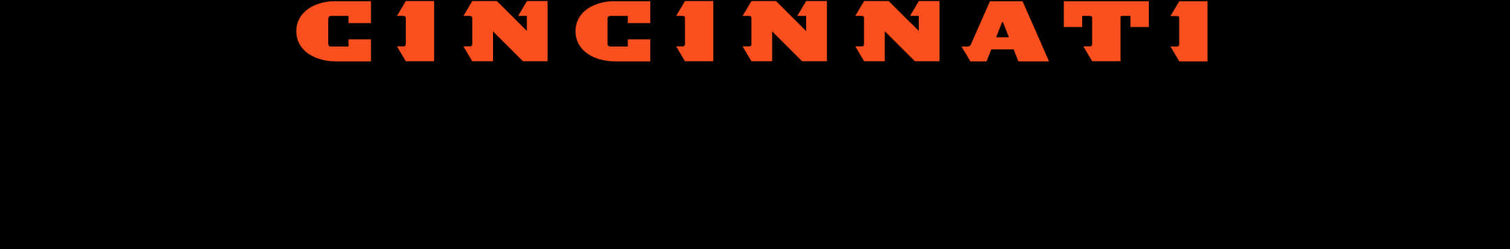 辛辛那提文字標誌 橙色黑底 壁紙 — 大膽的橙色 'CINCINNATI' 文字在純黑色背景上突出顯示。