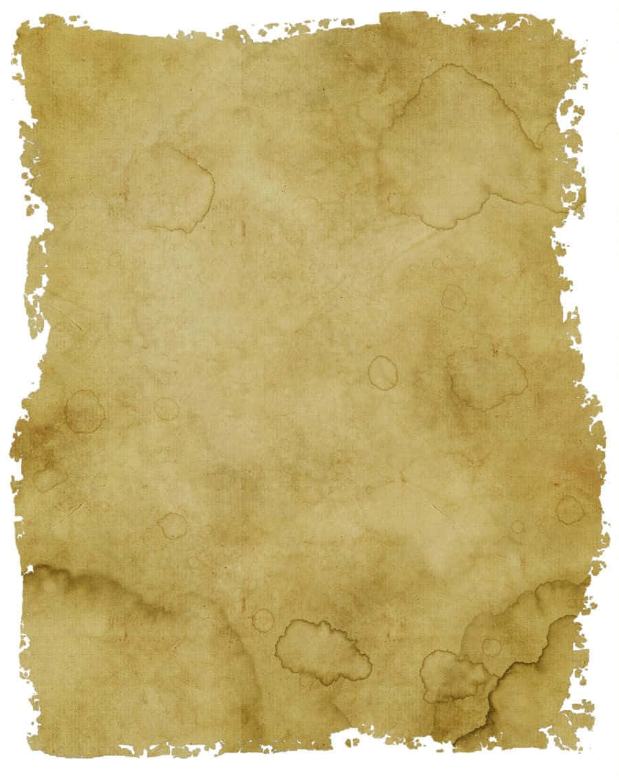 風化嘅米色羊皮紙，邊緣破損，帶有模糊嘅污漬。