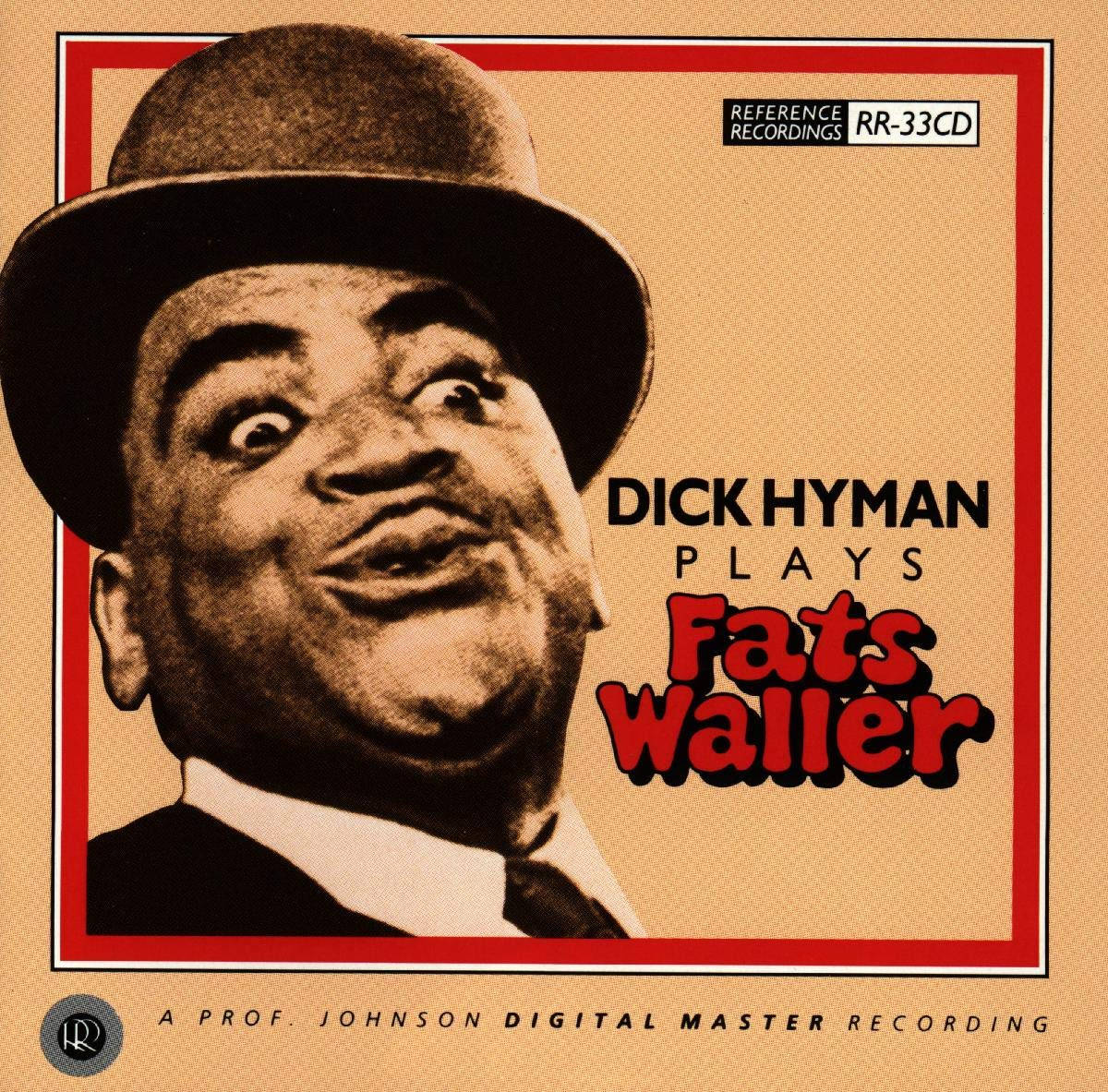 Dick Hyman 演奏 Fats Waller 的專輯封面，有一位戴著圓頂禮帽的微笑男士。