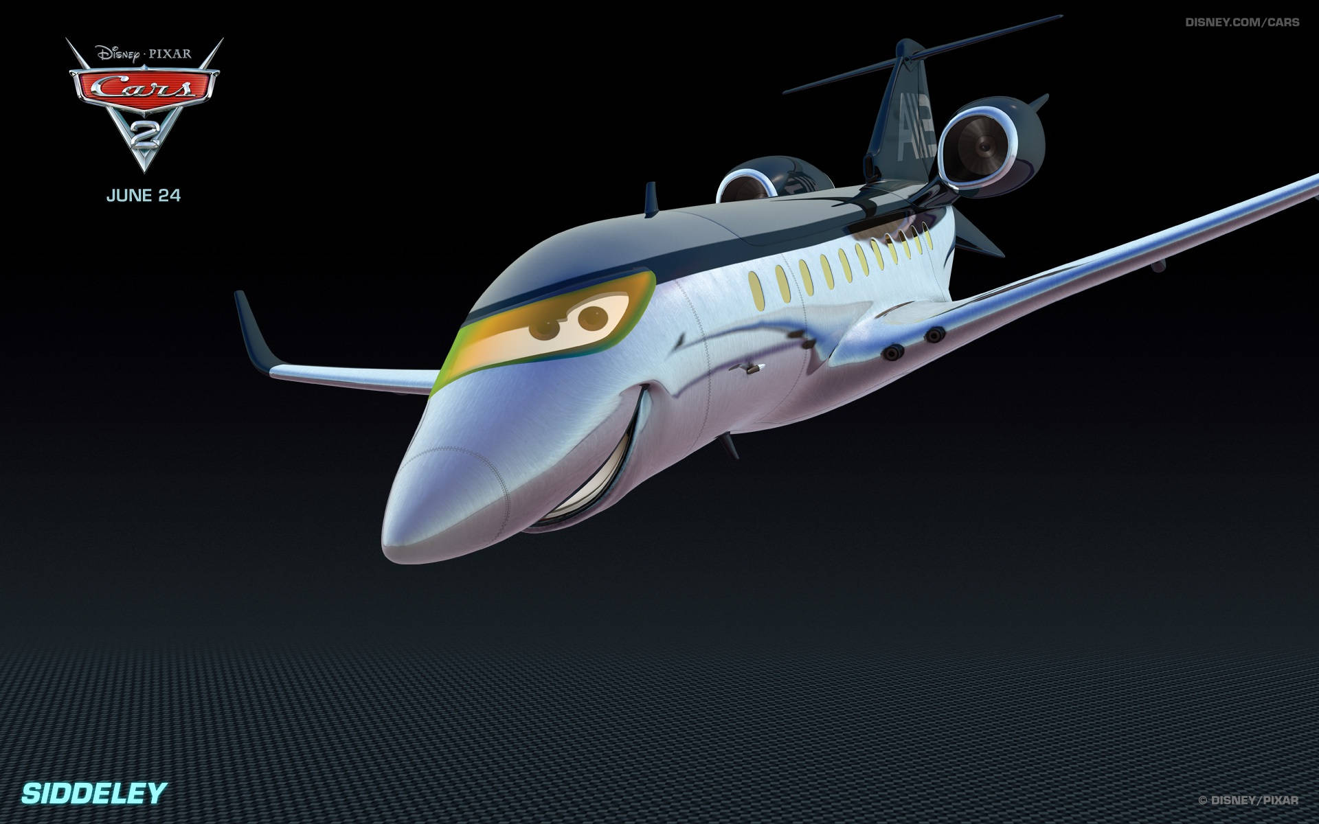 來自迪士尼·彼思《反斗車王2》的微笑動畫飛機角色。