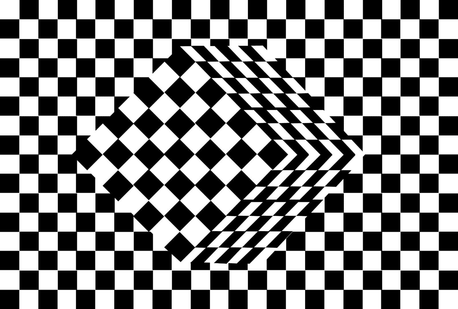 方格網格上的3D立方體黑白錯覺。