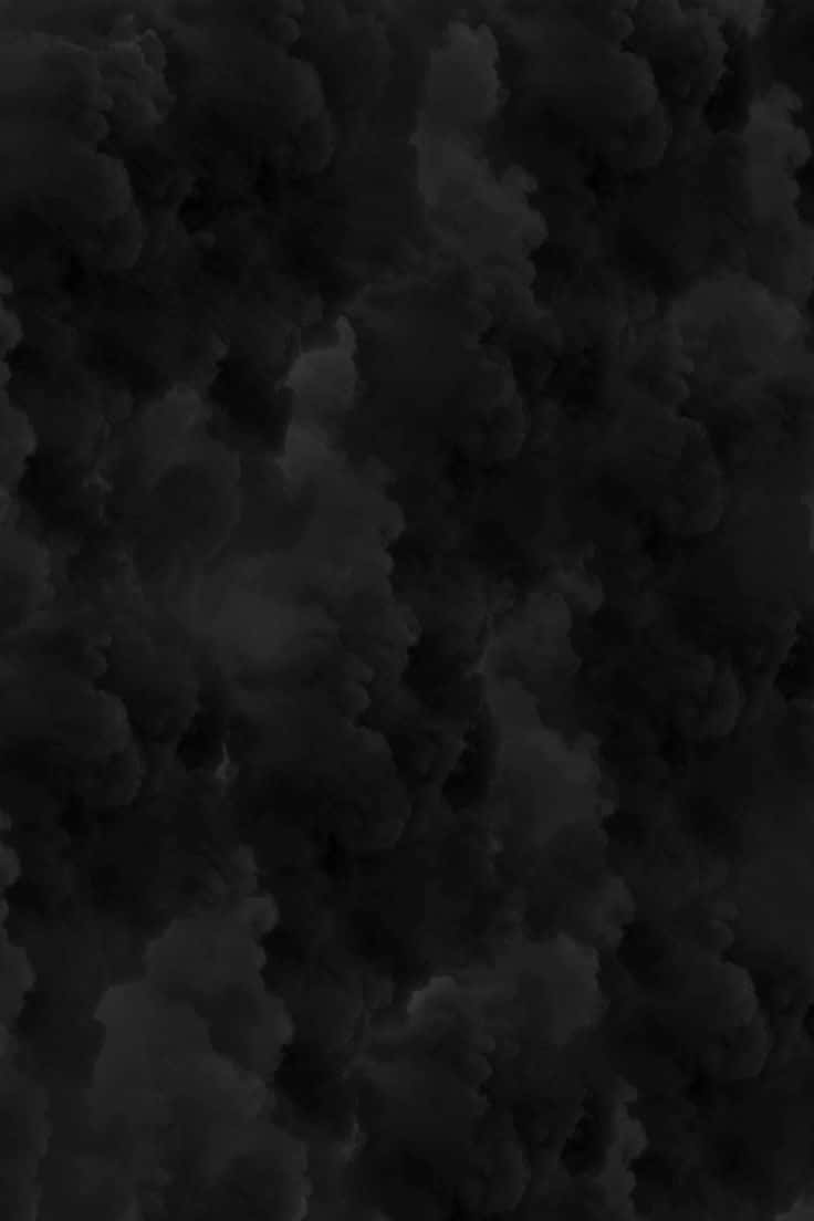 迷人黑漸層的優雅轉變 壁紙 — 一團濃密旋轉的深色木炭煙霧充滿了畫面，帶有柔和的漸變和有機形狀。