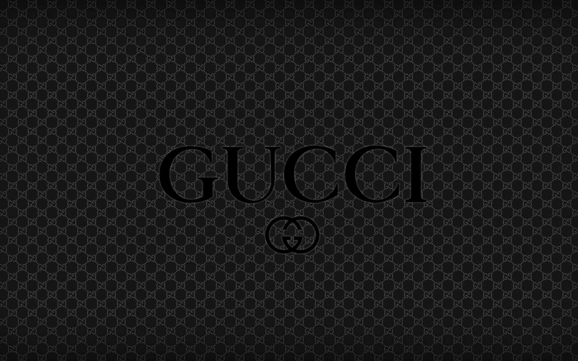 黑色字母組合背景上的 Gucci 標誌