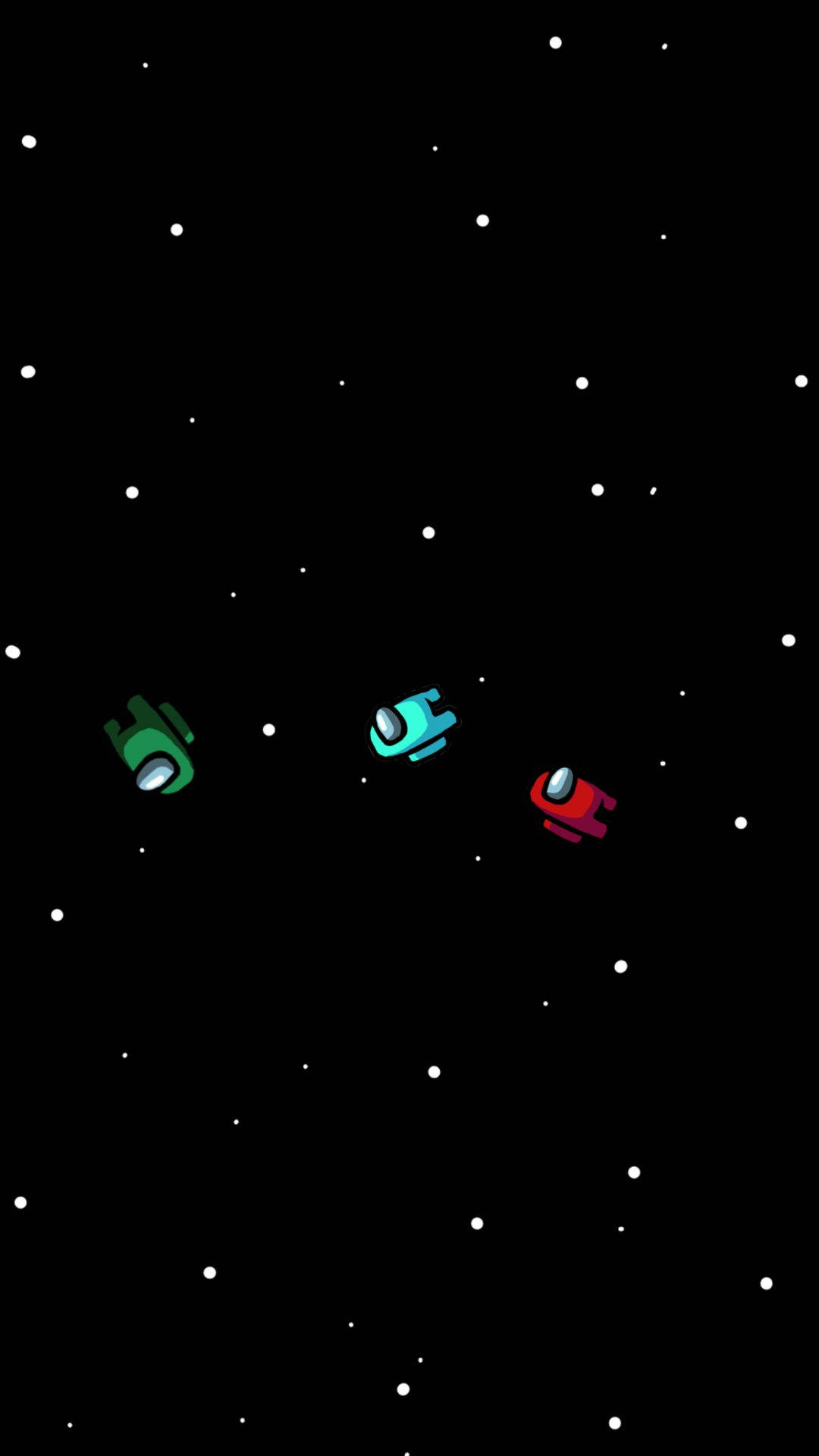 三個卡通太空人在星際間漂浮