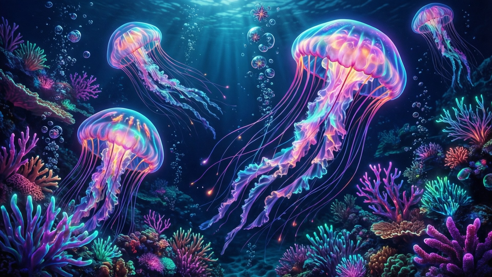 迷幻水母礁 壁紙
