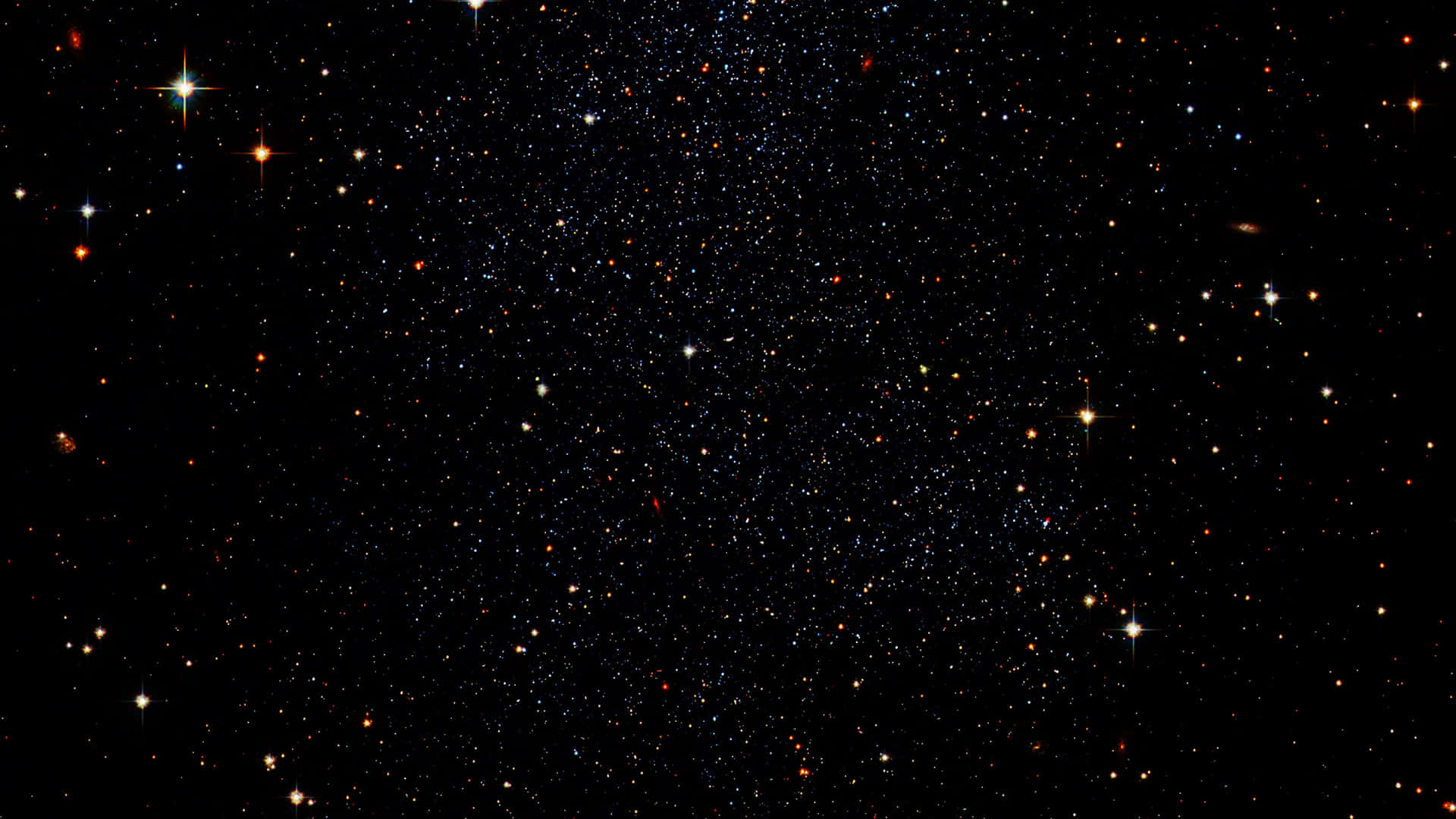 深邃黑色太空中無數發光星星的星夜天空。