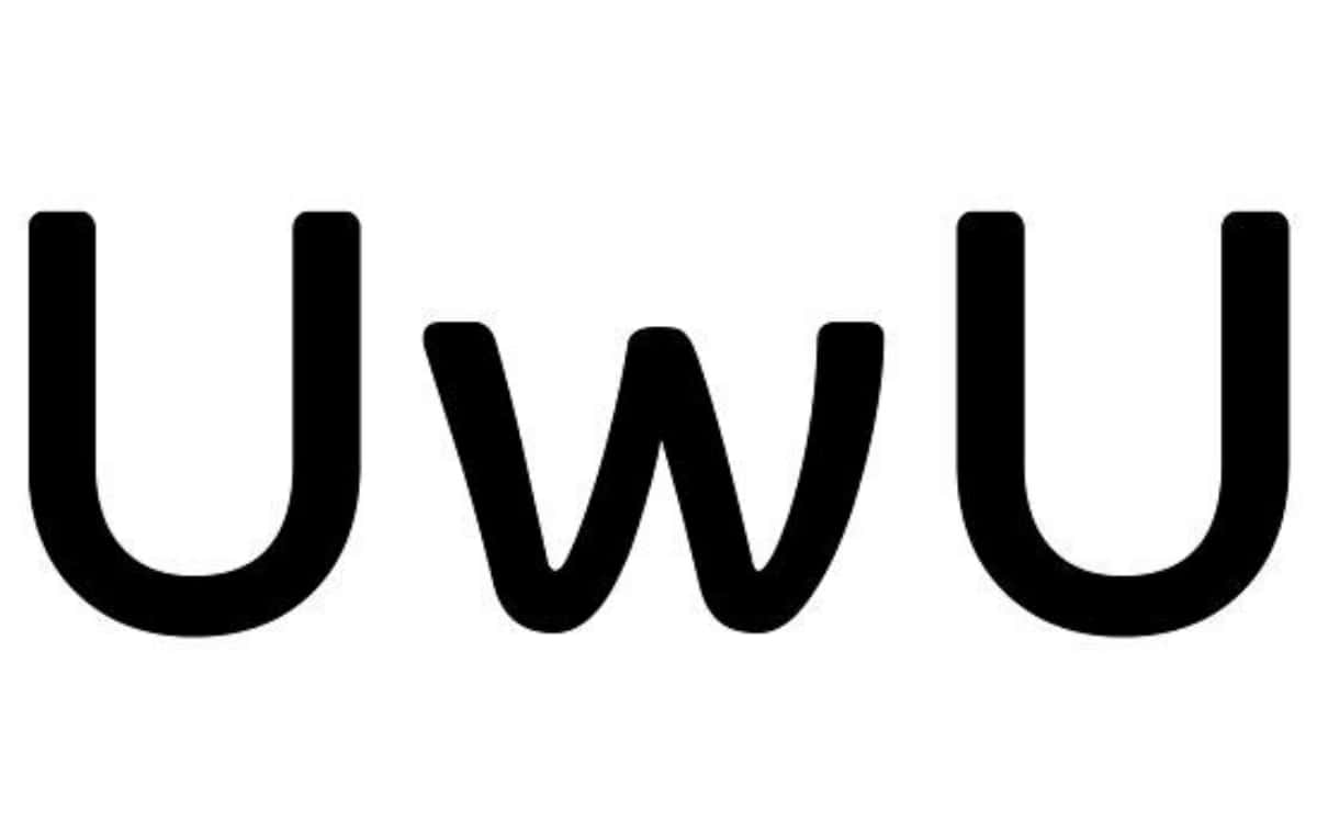 白色背景上的黑色文字 UwU