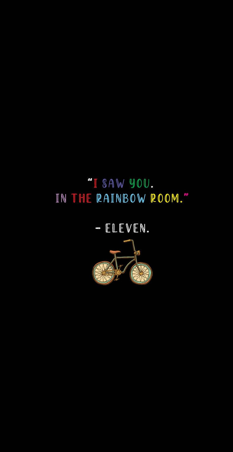黑色背景上，Stranger Things 引言下方帶有發光車輪的自行車。