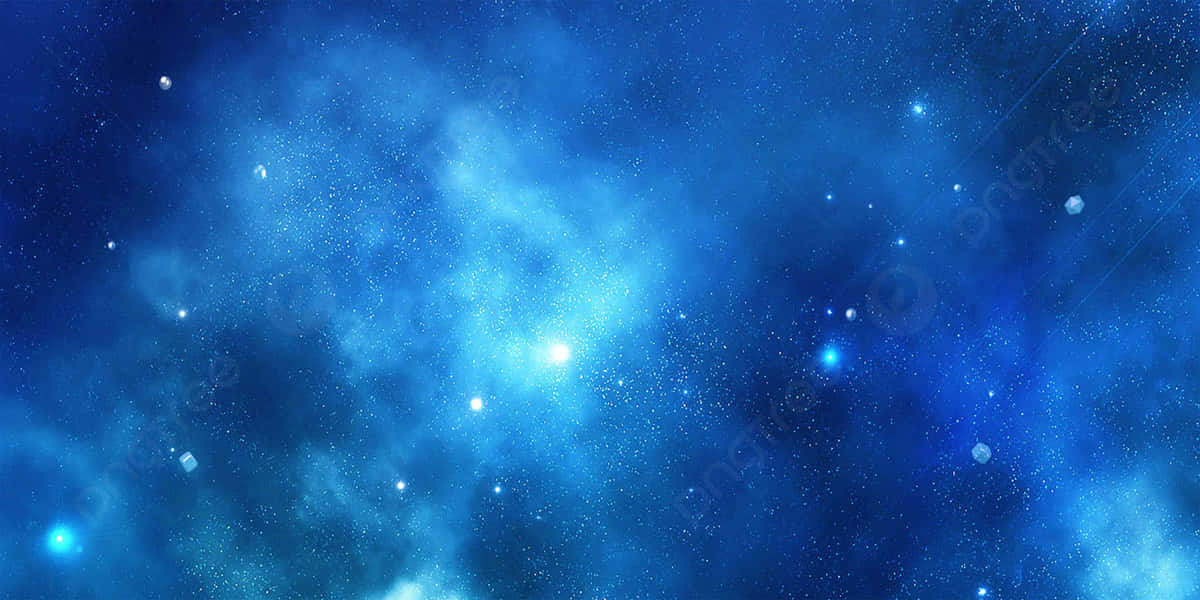 逃離現實，探索宇宙深處 壁紙 — 一個宇宙星雲在深藍色和明亮星星的襯托下，在黑暗的太空背景中旋轉。