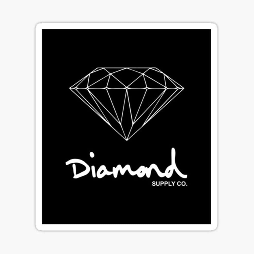 Diamond Supply Co. 標誌，黑色背景上帶有白色輪廓鑽石。