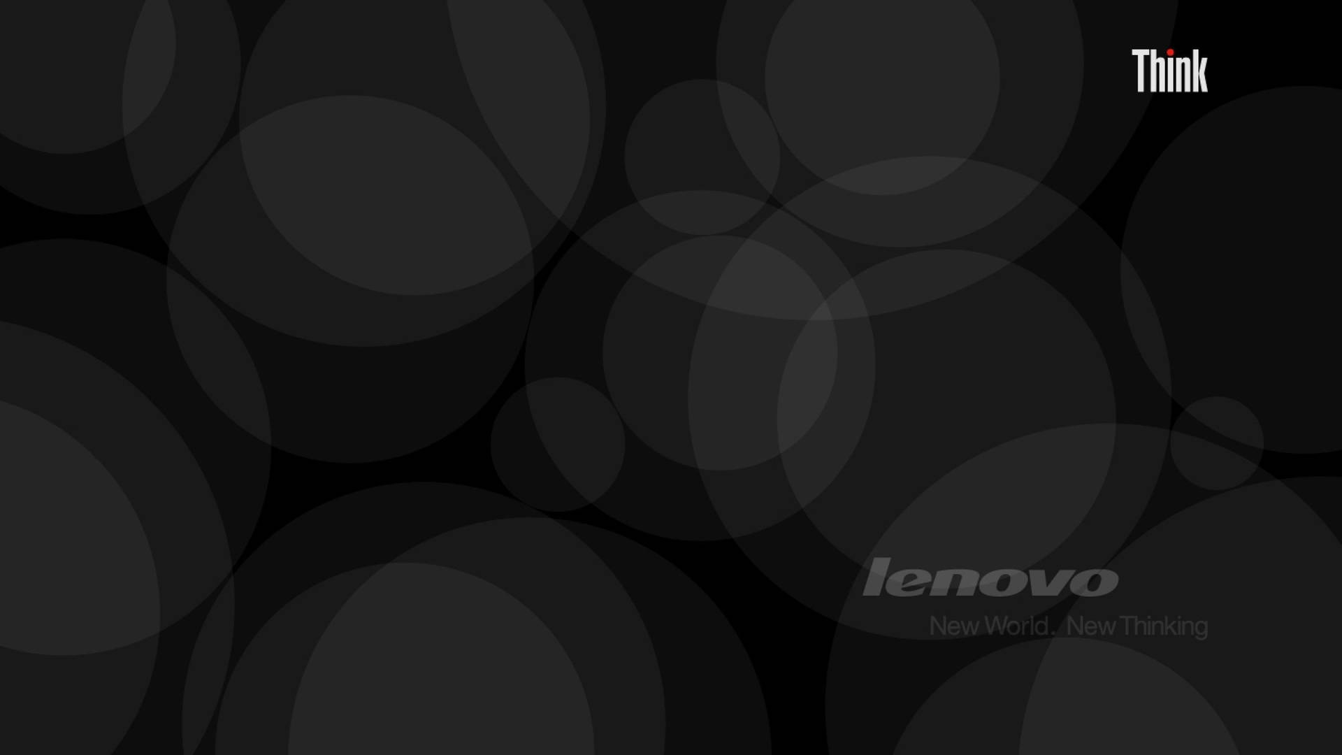 帶有 Lenovo Think 品牌標識的簡約深灰色圓形圖案。