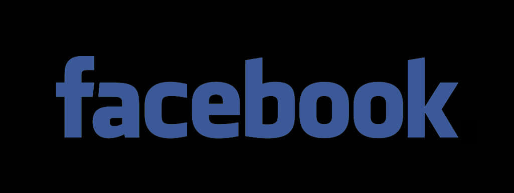 透明背景上的 Facebook 藍色字體標誌 壁紙 — 純黑色背景上的藍色Facebook標誌文字。
