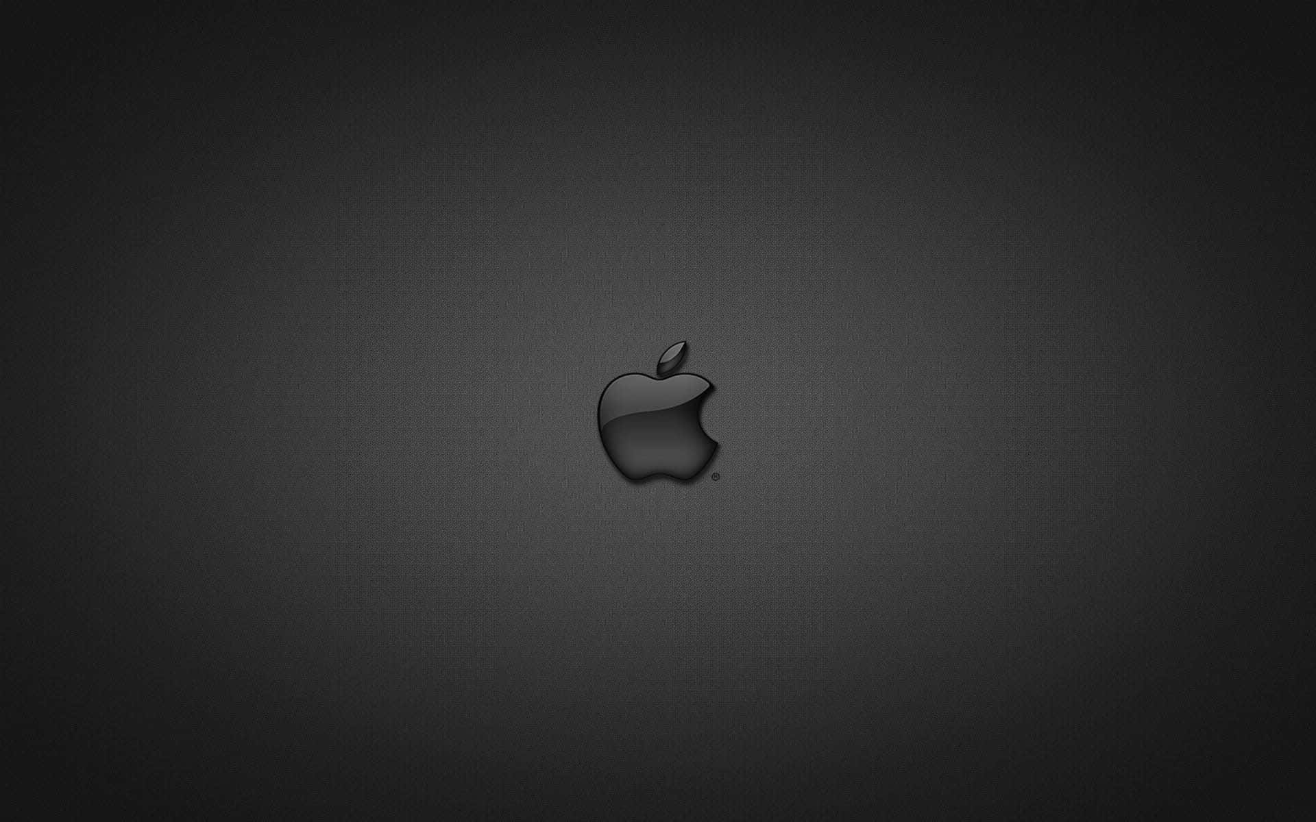 深灰色漸變背景上的黑色Apple標誌