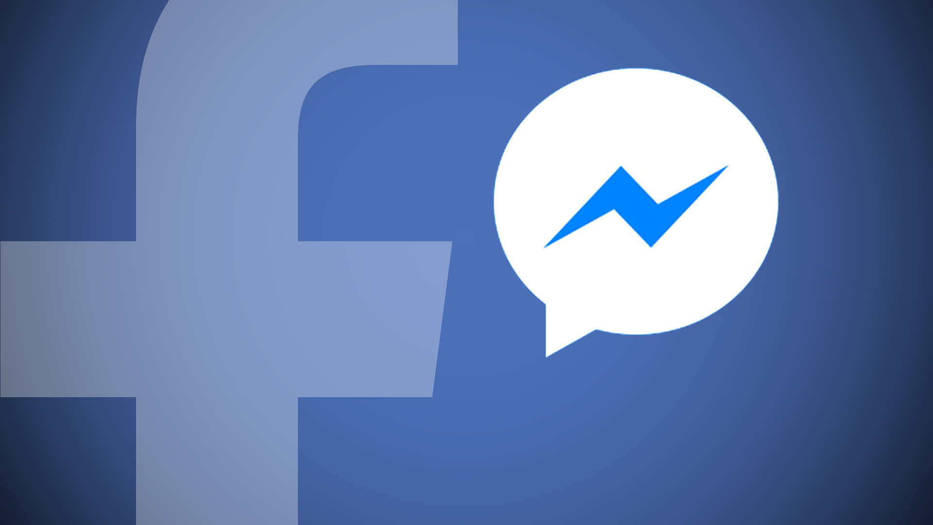 藍色漸變背景上的 Facebook 和 Messenger 標誌