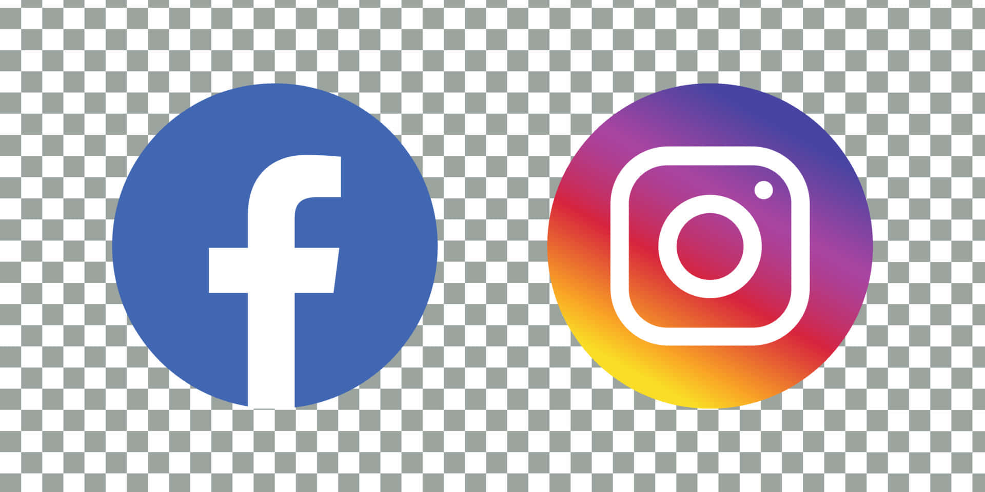 透明背景上的 Facebook 和 Instagram 社交媒體標誌