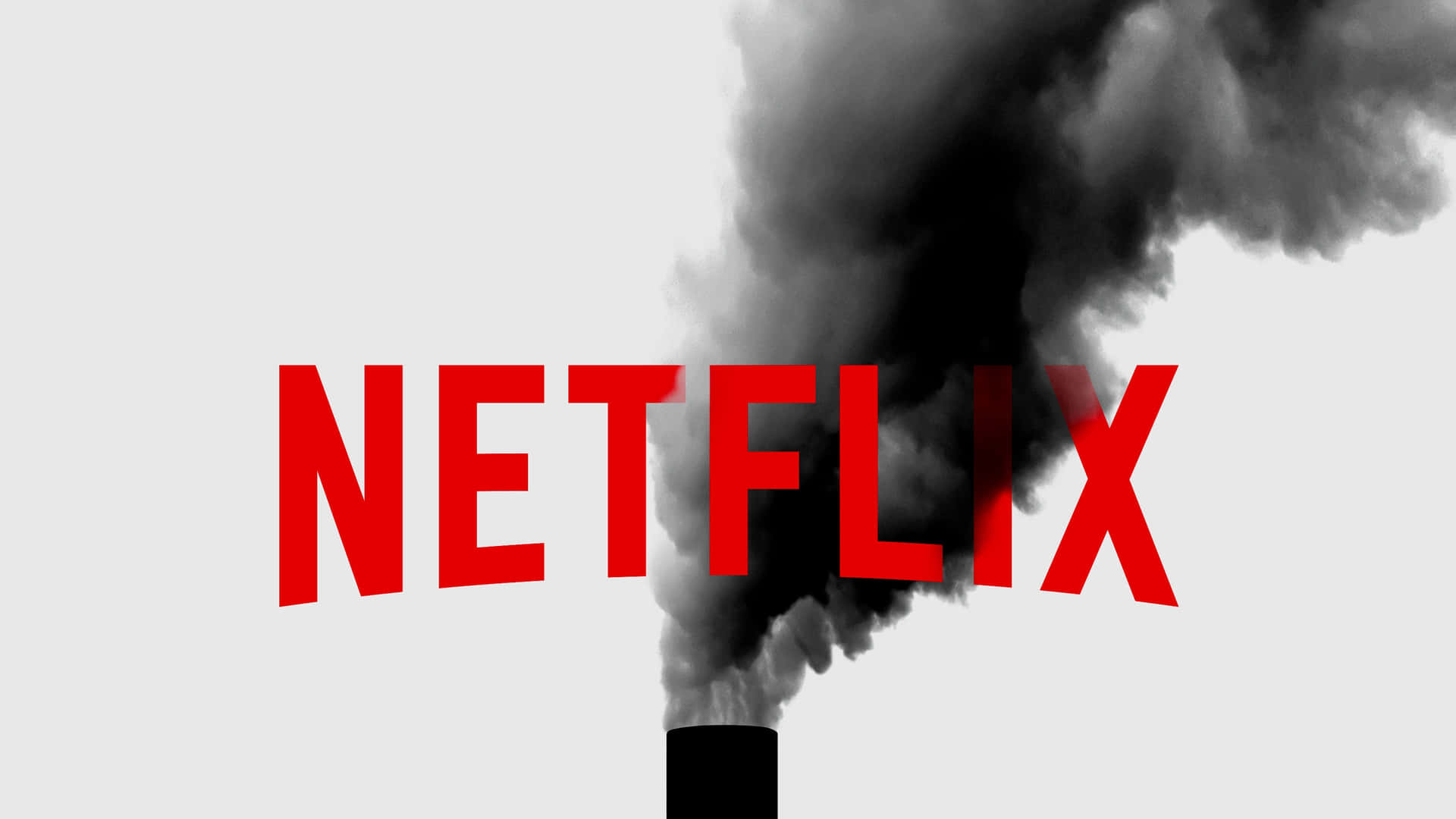 紅色Netflix標誌，背後有黑煙從煙囪升起。
