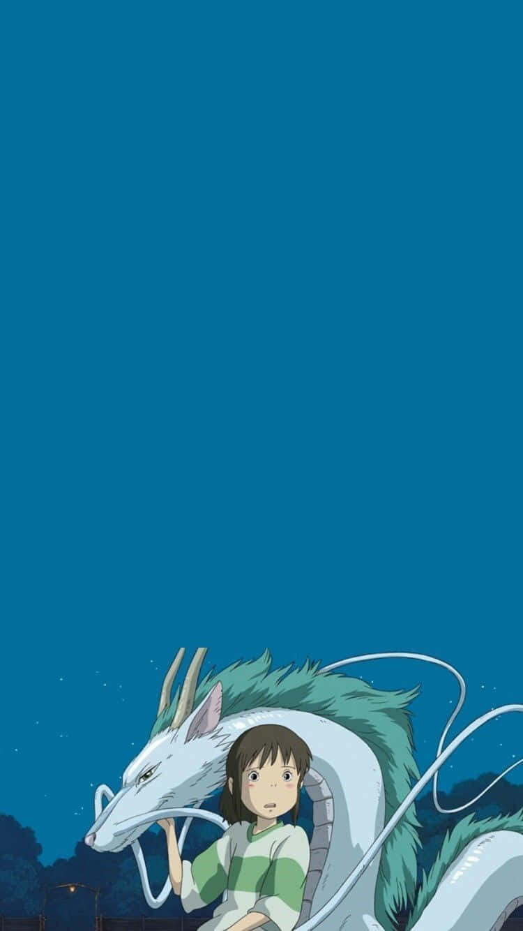 女孩與白龍在星空下
