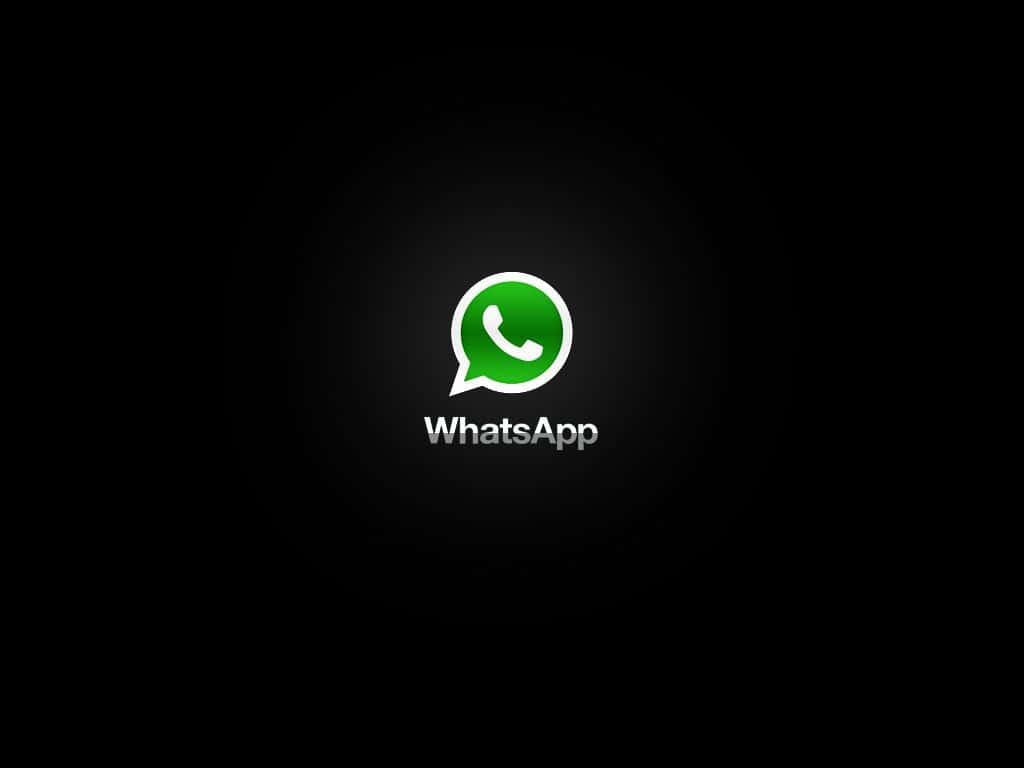 WhatsApp標誌，綠色對話氣泡和白色文字在深色背景上