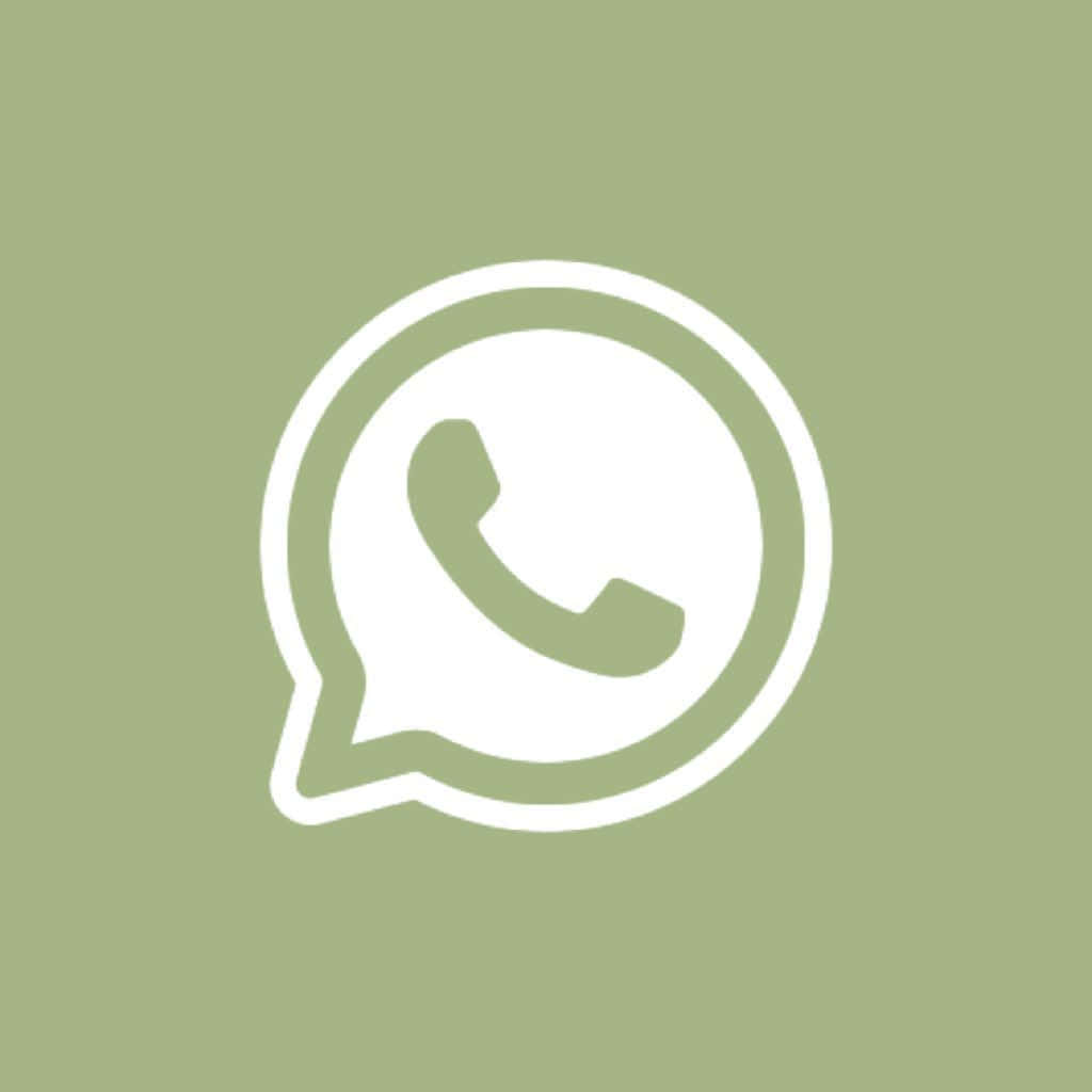 白色WhatsApp標誌在橄欖綠色背景上