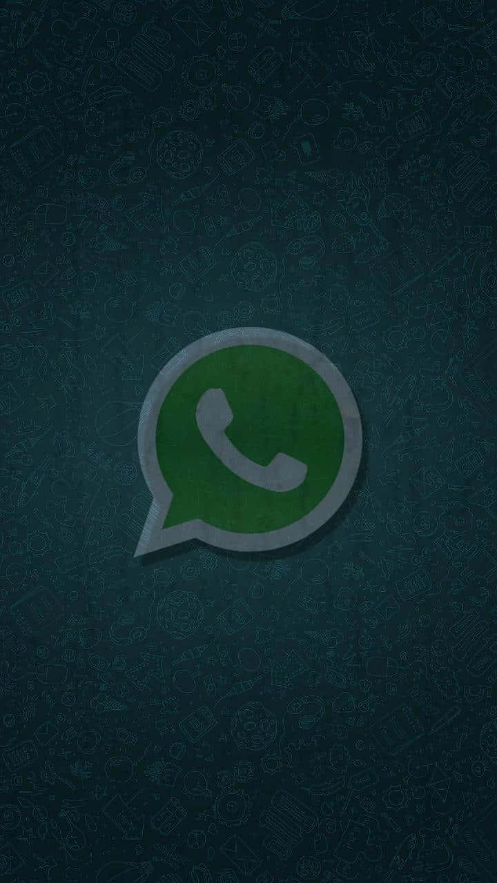 深青綠色圖案背景上的 WhatsApp 標誌