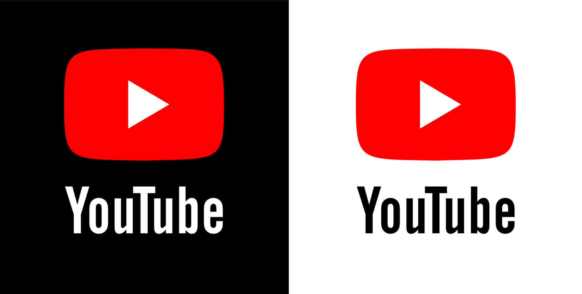 透過YouTube將你的訊息傳遍全球 壁紙 — YouTube 標誌以紅色播放按鈕和白色三角形顯示在黑色和白色背景上。