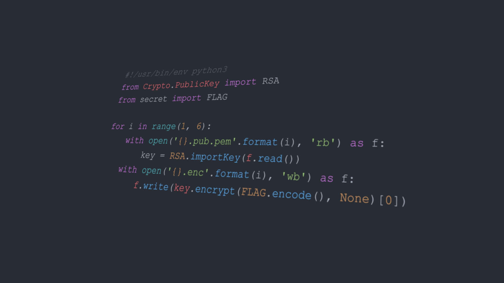 使用 RSA 金鑰加密旗標的 Python 程式碼片段